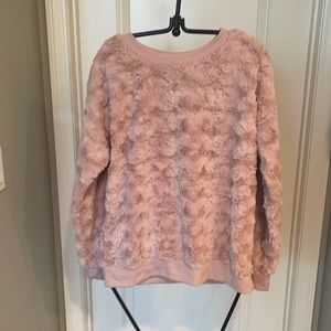 Crew neck pullover Rosy Pink Plush Sweater